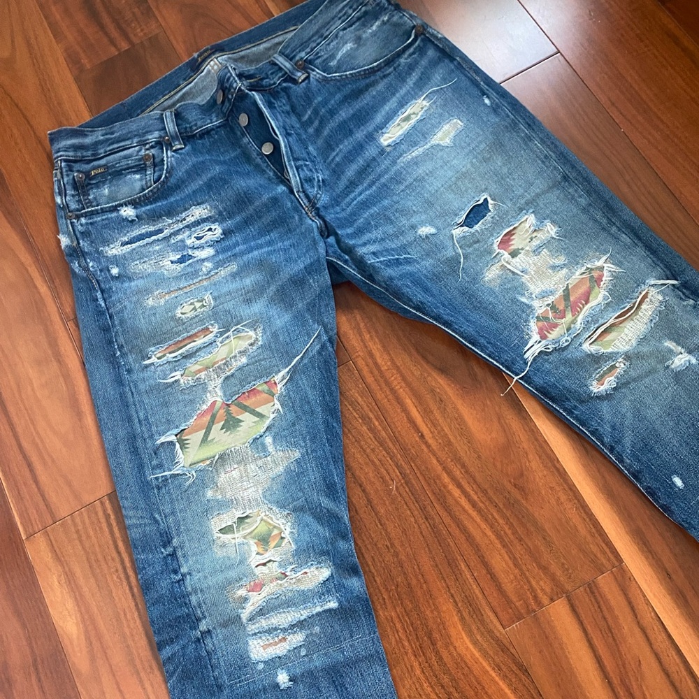 Ralph Lauren Aztec Patchwork Jeans - image 1